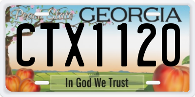 GA license plate CTX1120