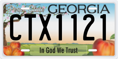 GA license plate CTX1121