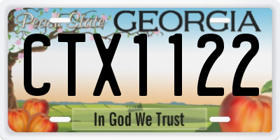 GA license plate CTX1122
