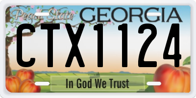 GA license plate CTX1124