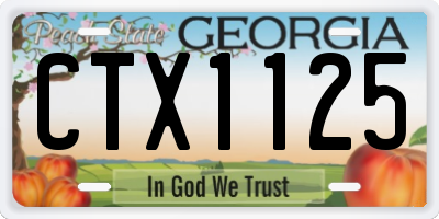 GA license plate CTX1125