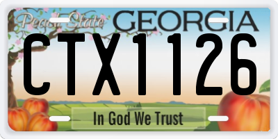 GA license plate CTX1126