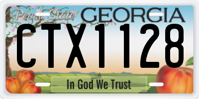 GA license plate CTX1128
