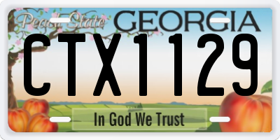 GA license plate CTX1129