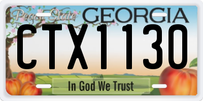 GA license plate CTX1130