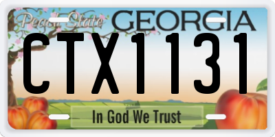 GA license plate CTX1131