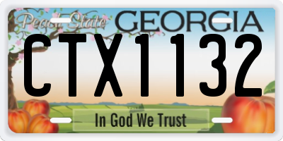 GA license plate CTX1132