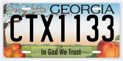 GA license plate CTX1133