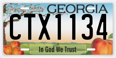 GA license plate CTX1134