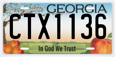 GA license plate CTX1136