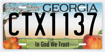 GA license plate CTX1137