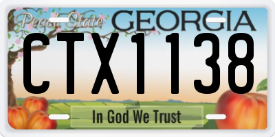 GA license plate CTX1138