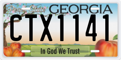 GA license plate CTX1141