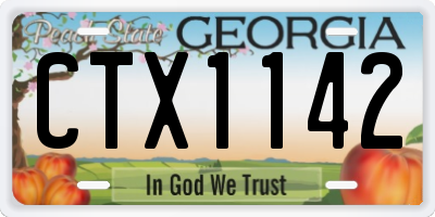 GA license plate CTX1142