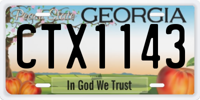 GA license plate CTX1143