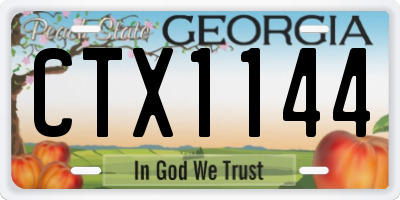 GA license plate CTX1144