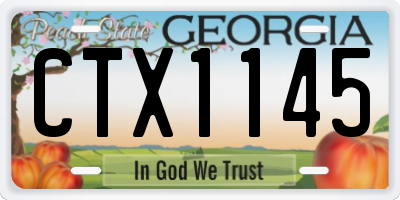 GA license plate CTX1145