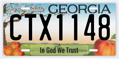 GA license plate CTX1148