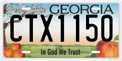 GA license plate CTX1150