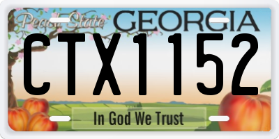 GA license plate CTX1152