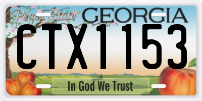 GA license plate CTX1153
