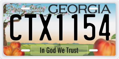 GA license plate CTX1154