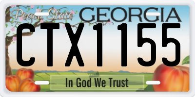 GA license plate CTX1155
