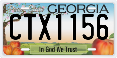 GA license plate CTX1156