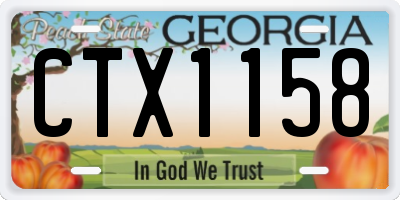 GA license plate CTX1158