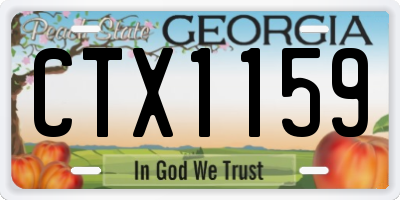 GA license plate CTX1159
