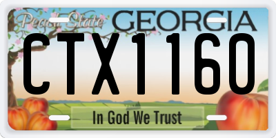 GA license plate CTX1160