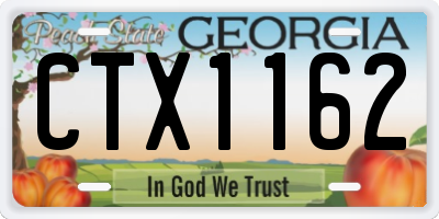 GA license plate CTX1162