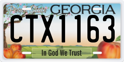GA license plate CTX1163