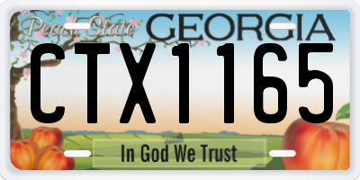 GA license plate CTX1165