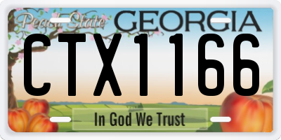 GA license plate CTX1166