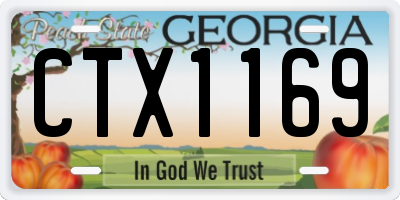 GA license plate CTX1169