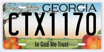 GA license plate CTX1170