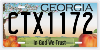GA license plate CTX1172