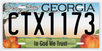GA license plate CTX1173