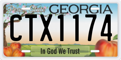 GA license plate CTX1174