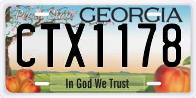 GA license plate CTX1178