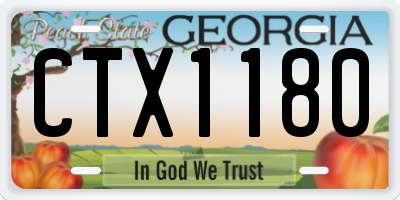 GA license plate CTX1180