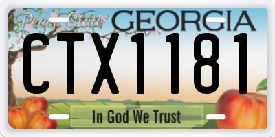 GA license plate CTX1181