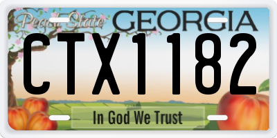 GA license plate CTX1182
