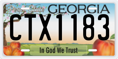 GA license plate CTX1183