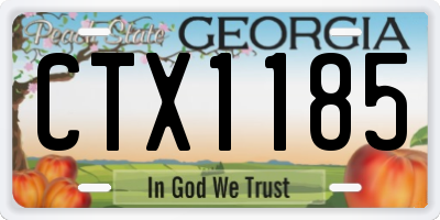GA license plate CTX1185