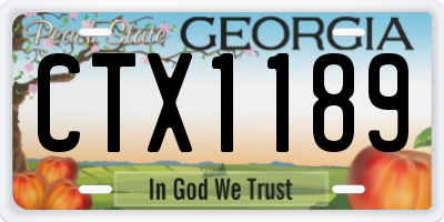 GA license plate CTX1189
