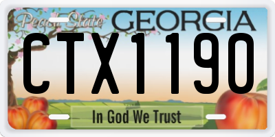 GA license plate CTX1190