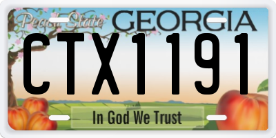 GA license plate CTX1191
