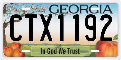 GA license plate CTX1192